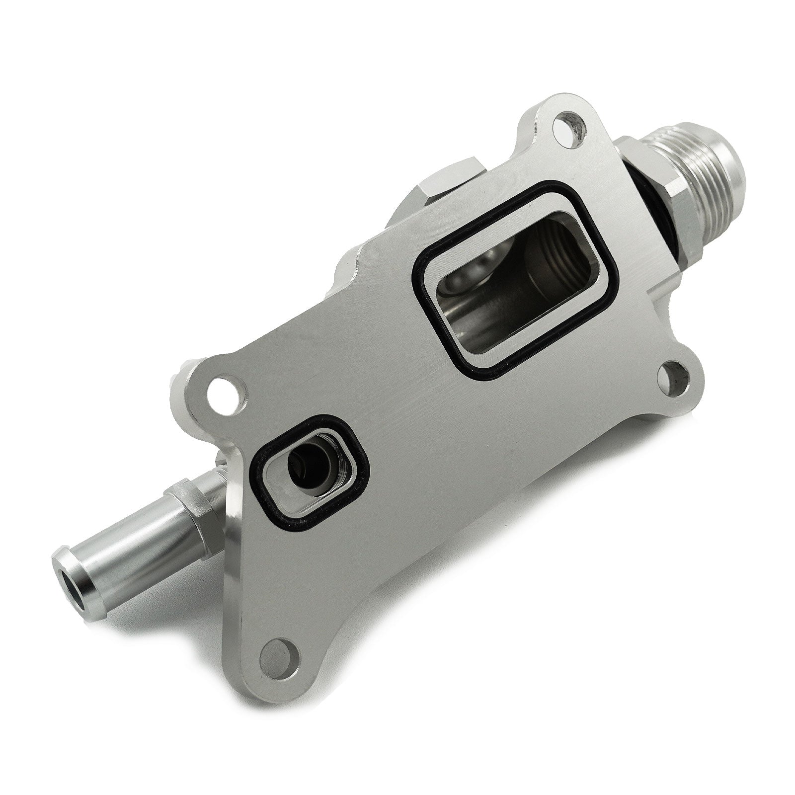 16AN K Series Upper Coolant Housing W Straight Elbow Hose Fitting For K20Z3 K24