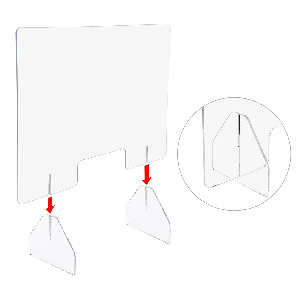 Yescom Sneeze Guards with Window Acrylic Desk Partitions 36x24" 3-Pack
