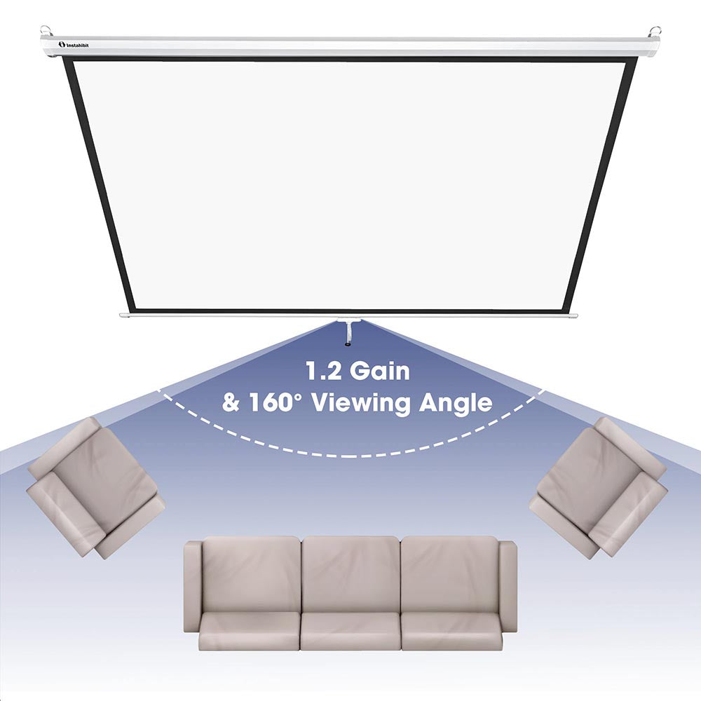 InstaHibit 4:3 Retractable Manual Projection Screen 72" Ceiling Wall