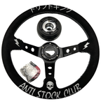 Suede Deep Dish Steering Wheel + Short Hub Adapter Kit For Dodge GM Buick Chevy