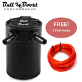 Black Aluminum Oil Catch Can Reservoir Tank Baffled Kit 2-Port | Free 3F Hose