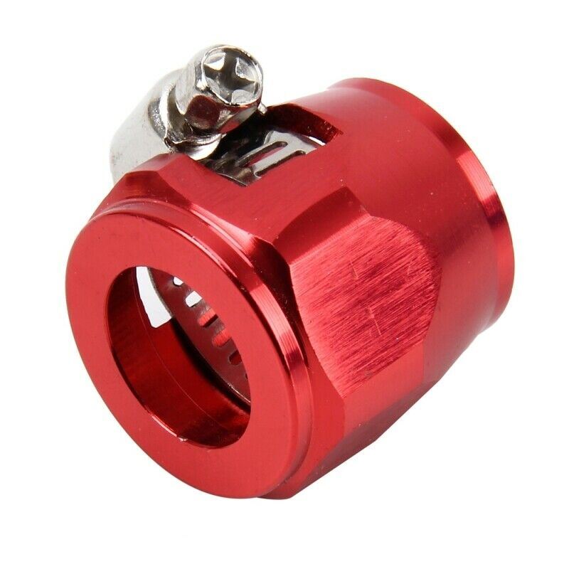 AN8 AN-8  Push On Hose End Cover Clamp Finisher Red Aluminum Anodized Fitting