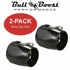 AN8 AN-8 Push On Hose End Cover Clamp Finisher Black Aluminum Fitting 2-PACK