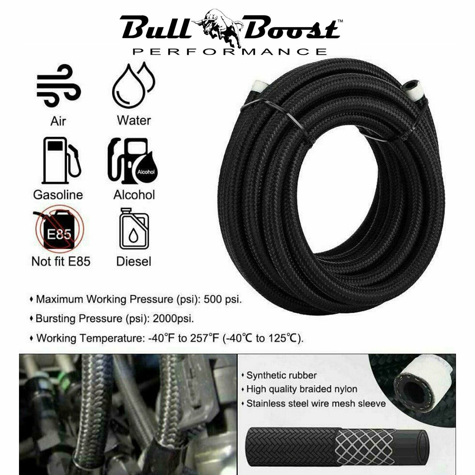 Pro Series Baffled 0.75L 10AN Oil Catch Can Hose Kit and Fittings Universal AN10