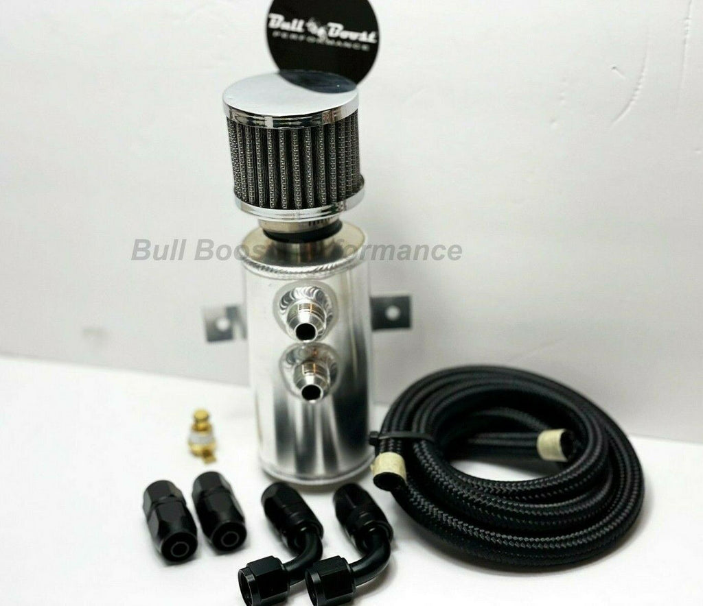 Quick Vent Oil Catch Can Hoses & Fittings Kit K Series K20 K24 10AN Black