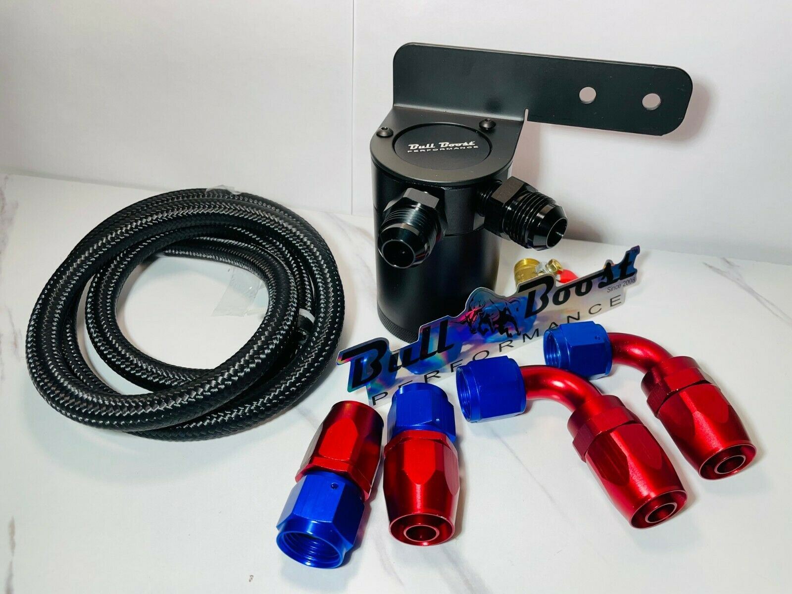 Pro Series Universal Oil Catch Can  2 Port -10AN + Mounting Bracket Kit AN10