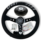 Deep Dish 350mm Steering Wheel + Short Hub Adapter Kit For Mustang Focus Fiesta Mazda