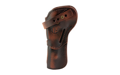1791 Gunleather Single Action Holster |  Outside Waistband Holster |  Fits Most Single Action Revolvers with 5.5" Barrels and Shorter |  Matte Finish |  Leather Construction |  Vintage Brown |  Ambidextrous