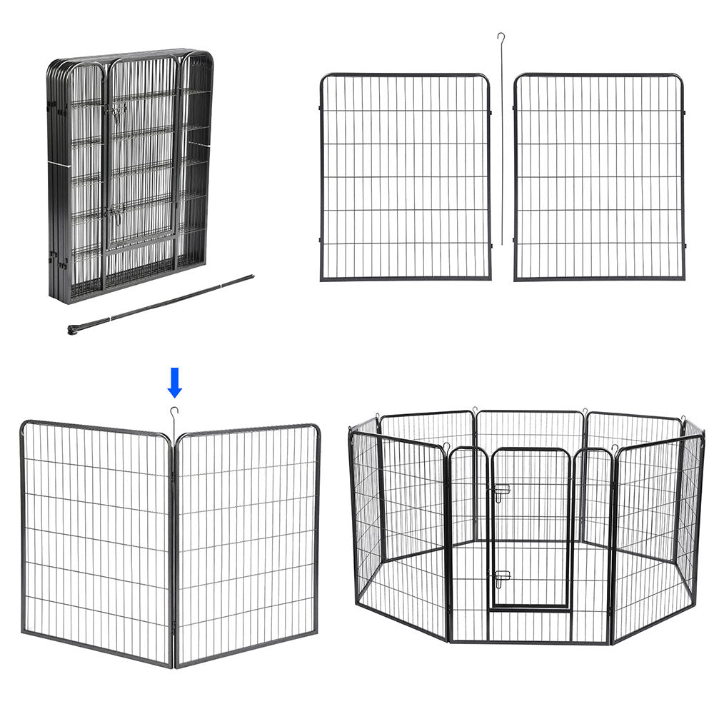 Yescom Heavy Duty Dog Playpen 40" Tall 32-Panel Puppy Pen Metal