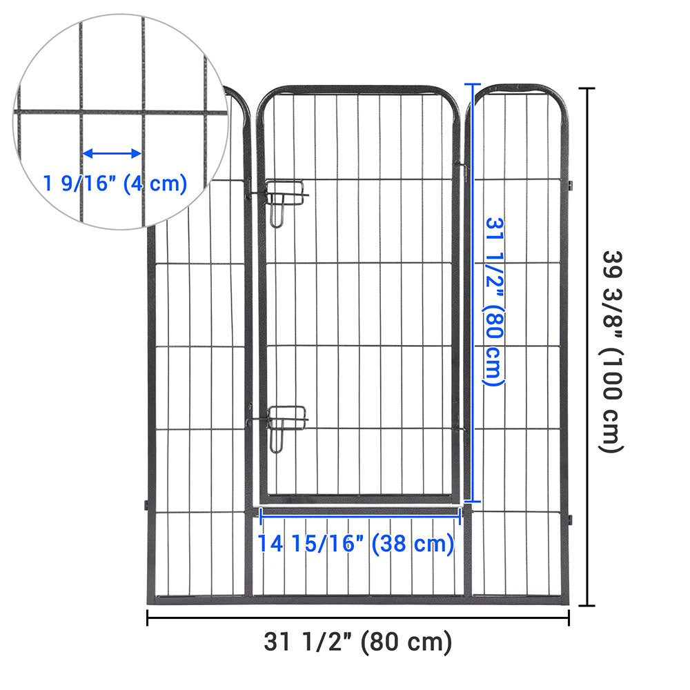 Yescom Heavy Duty Dog Playpen 40" Tall 32-Panel Puppy Pen Metal