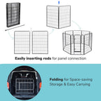 Yescom Heavy Duty Dog Playpen 48" Tall 16-Panel Puppy Pen Metal