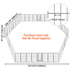 Yescom Heavy Duty Dog Playpen 48" Tall 8-Panel Puppy Pen Metal