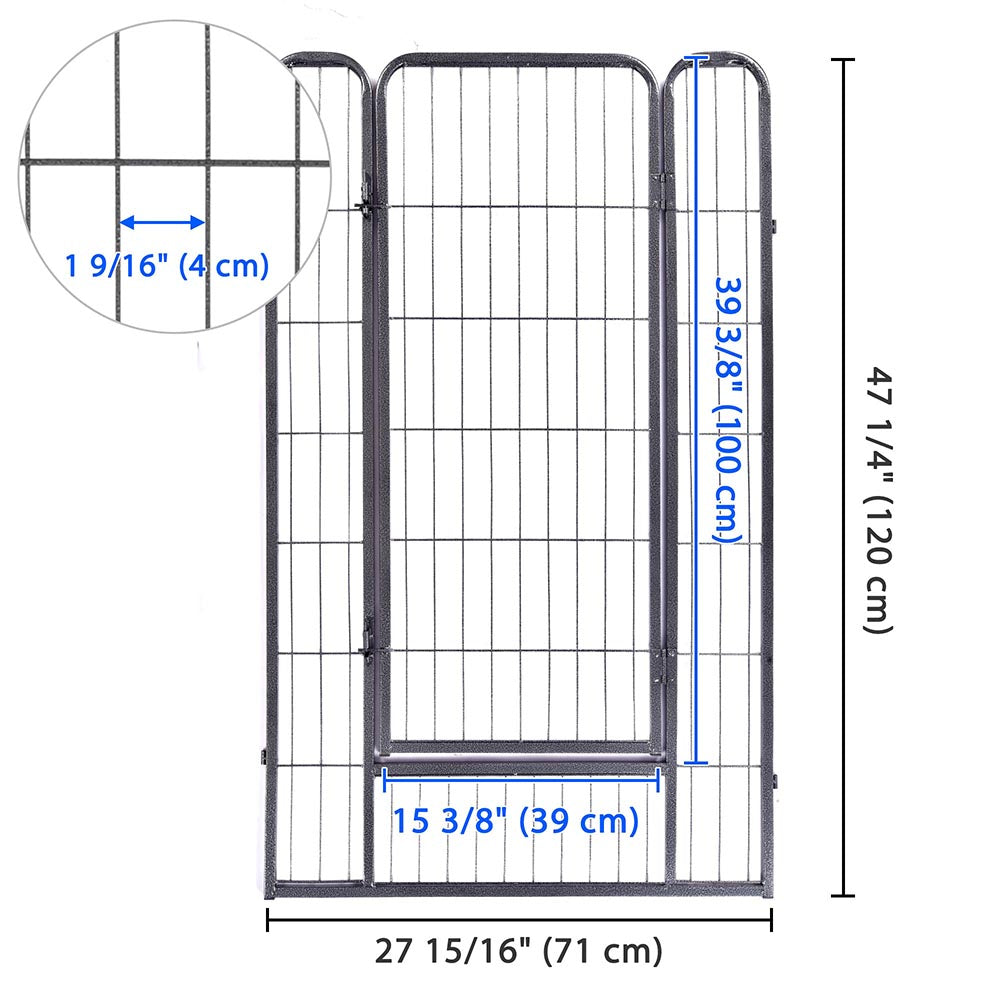 Yescom Heavy Duty Dog Playpen 48" Tall 36-Panel Puppy Pen Metal