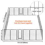 Yescom Heavy Duty Dog Playpen 48" Tall 24-Panel Puppy Pen Metal
