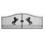 18x8 ft Steel Dual Swing Driveway Gate