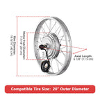 Yescom 20" Electric Bicycle Motor Front Wheel Kit 36v 750w