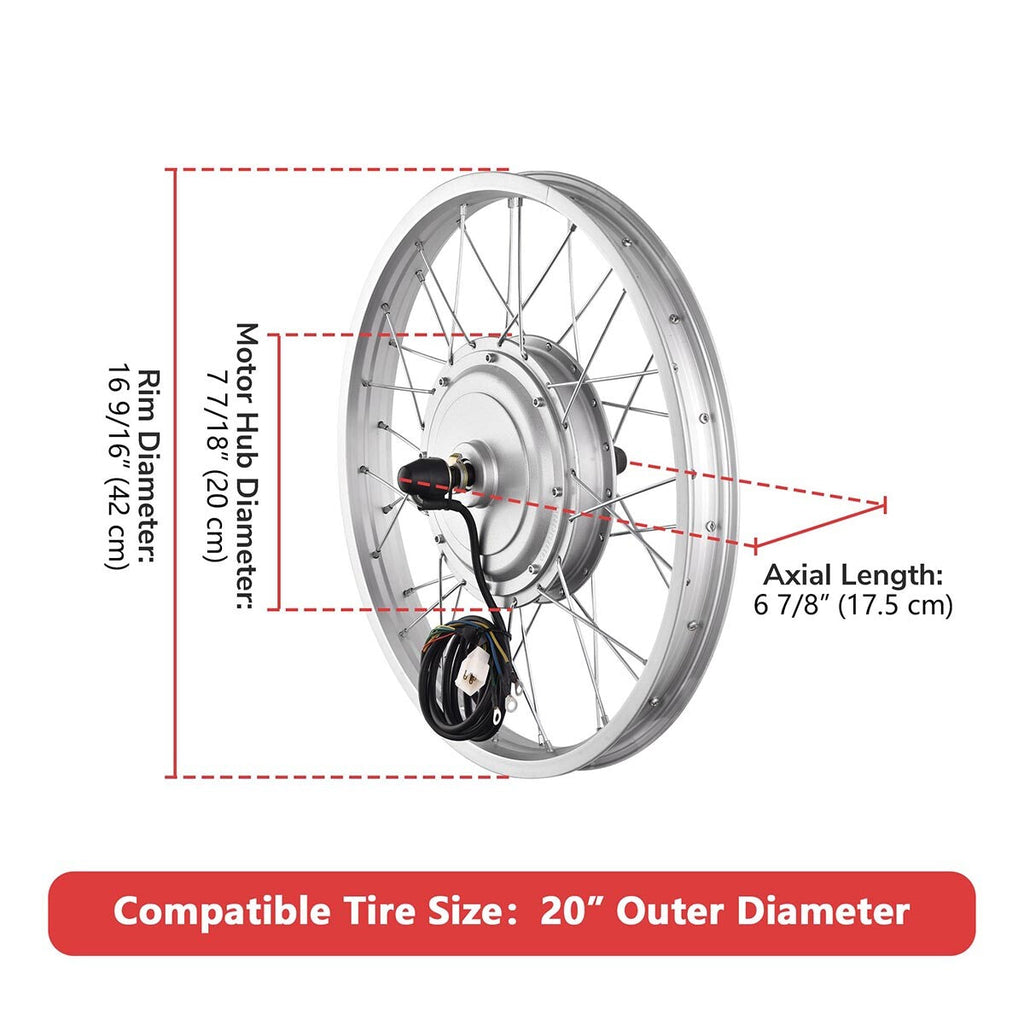 Yescom 24" Front Wheel Electric Bicycle Motor Kit 36v 750w