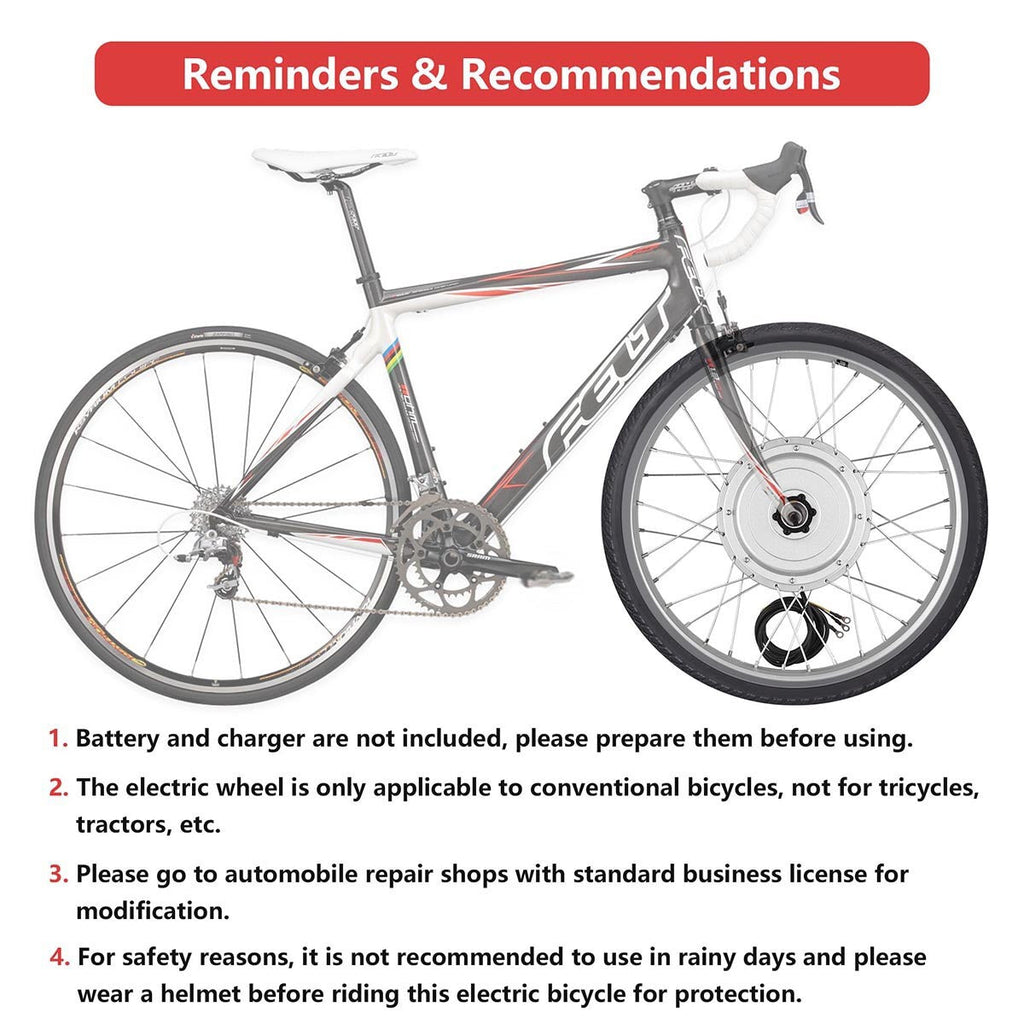 Yescom 24" Front Wheel Electric Bicycle Motor Kit 36v 750w