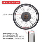 Yescom Bicycle Motor Kit Conversion Engine Rear 1500W 48V 26in