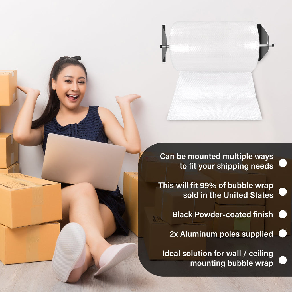 Bubble Wrap Roll Wall Ceiling Mount Dispenser Paper Packing Shipping Equipment USA