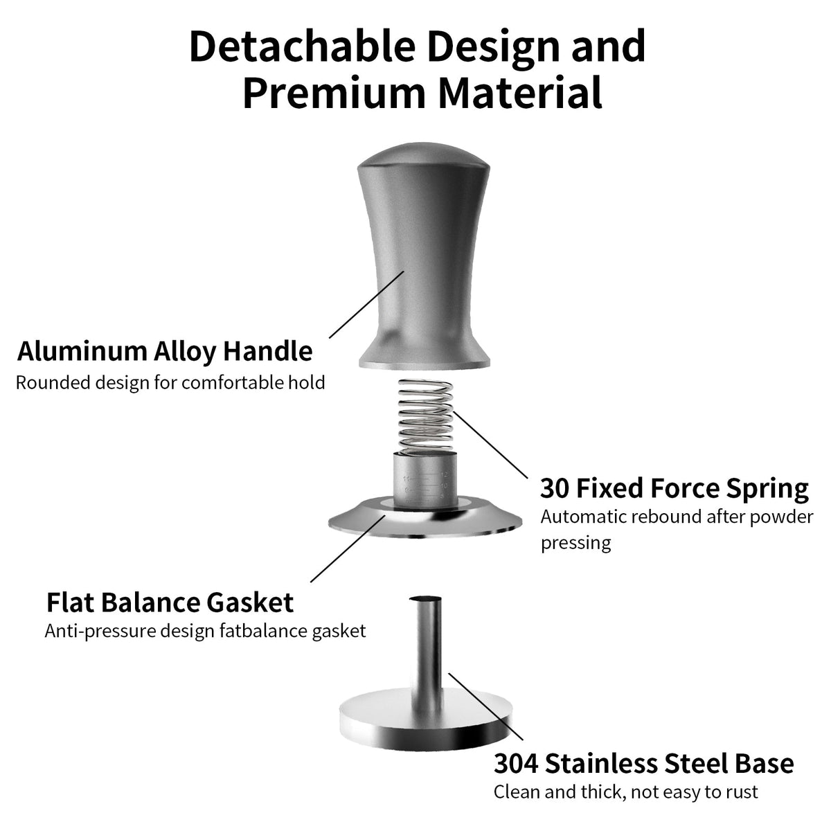 58mm Espresso Coffee Tamper with Adjustable Depth & Constant Pressure