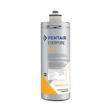 Water Filter Cartridge, 0.5 gpm, Carbon