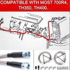 For GM Chevy 1996 &Newer 4L80E Flexible SS Braided Transmission Cooler Hose Line