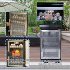 NG 85" 6-Burner 85,000 BTU Black Outdoor Kitchen Island Grill Refrigerator + Rotisserie Kit + Sink