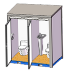 2 Private Toilet Stalls Portable Restroom