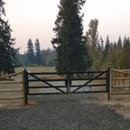 20 ft Farm Driveway Gate with Diagonal Tubes, Dual Swing