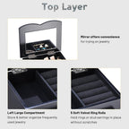 Yescom Jewelry Organizer Box with Mirror Ring Bracelet Necklace