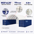 20x20 ft Container Shelter with Closed Back Panel