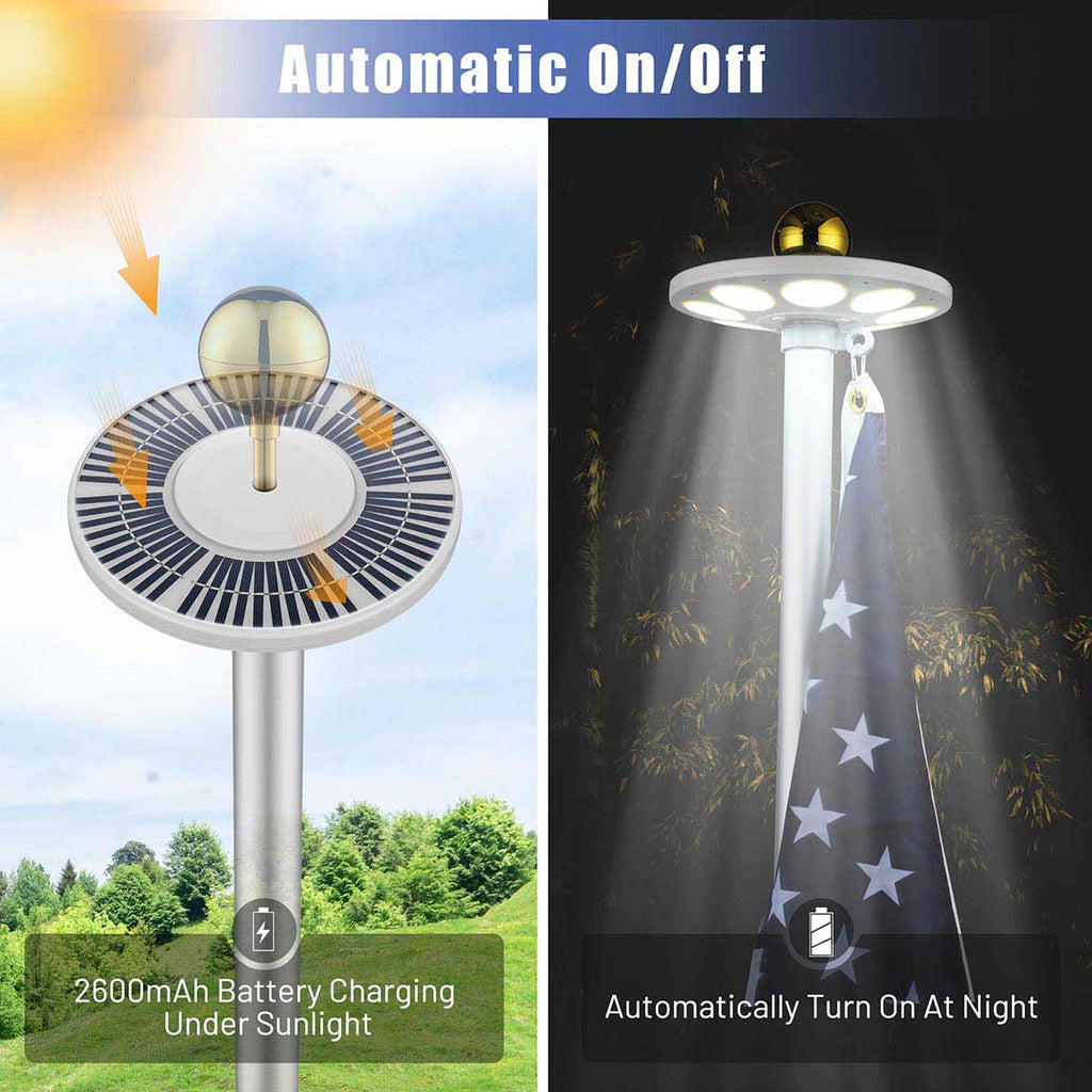 Yescom EZ GO Telescopic Flagpole with Light & Tire Mount