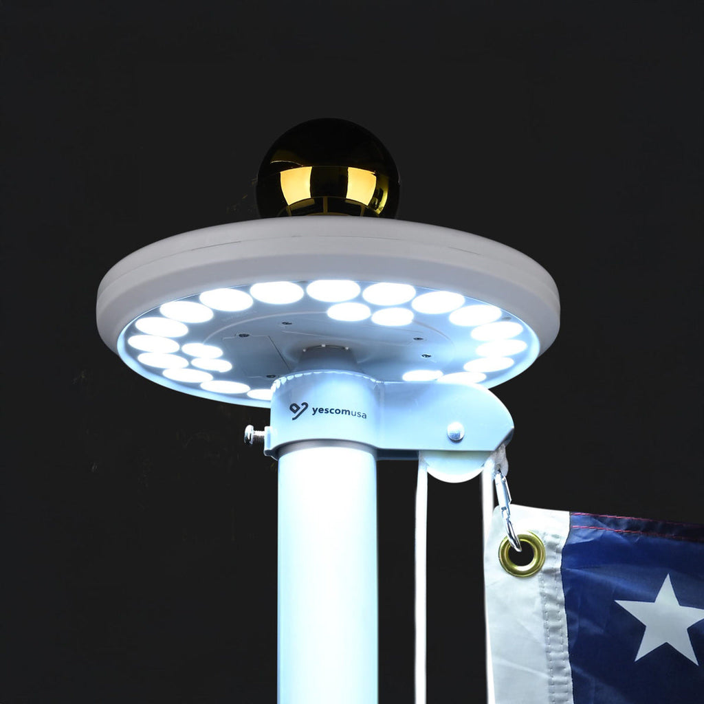 Yescom Solar Powered Flagpole LED Light for Yard Outdoor D9/16"