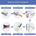 Yescom EZ GO Telescopic Flagpole with Regal Eagle