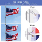 Yescom EZ GO Telescopic Flagpole with Light & Tire Mount