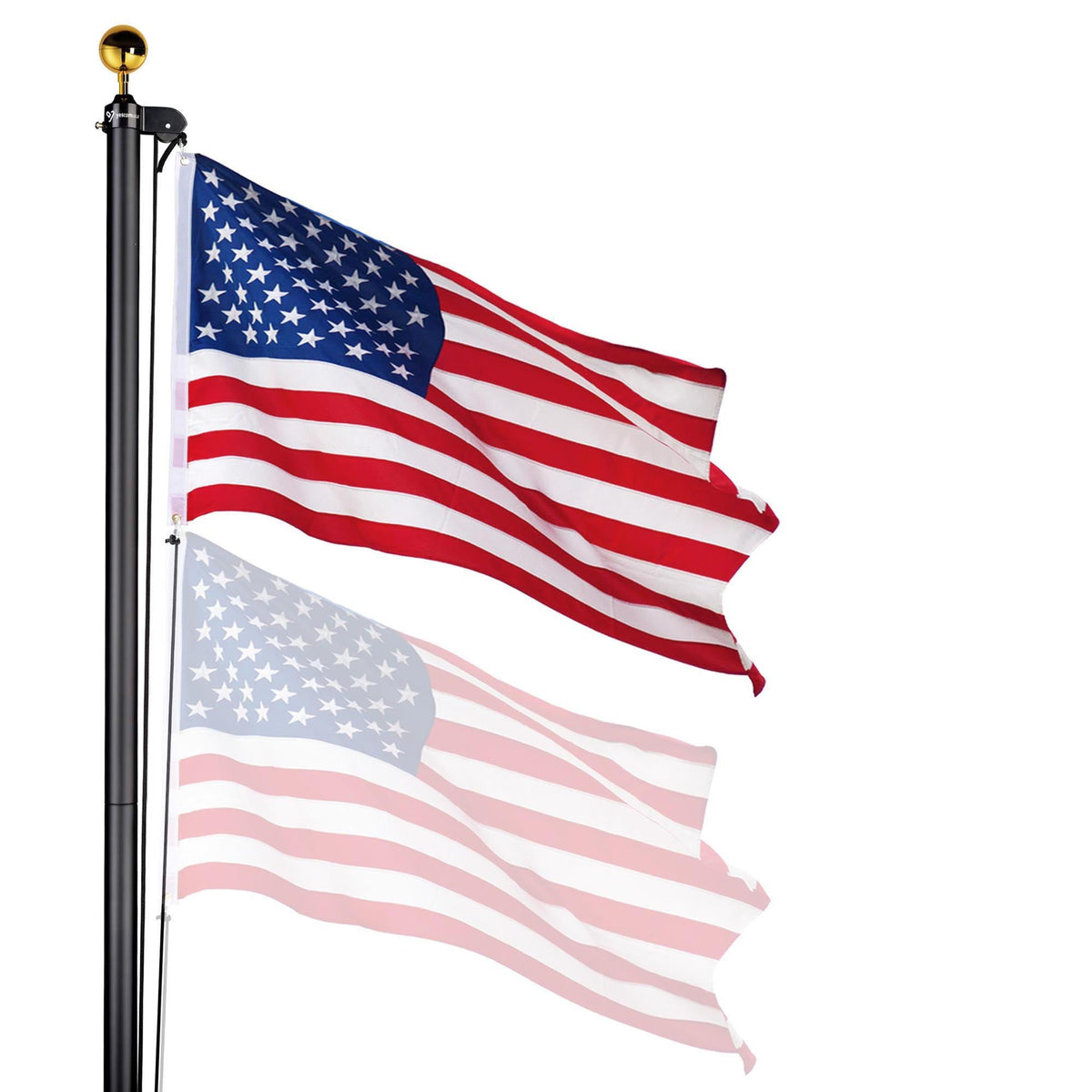 Yescom Bravery 13Gauge Aluminum Flagpole (20', 25', 30' Options)