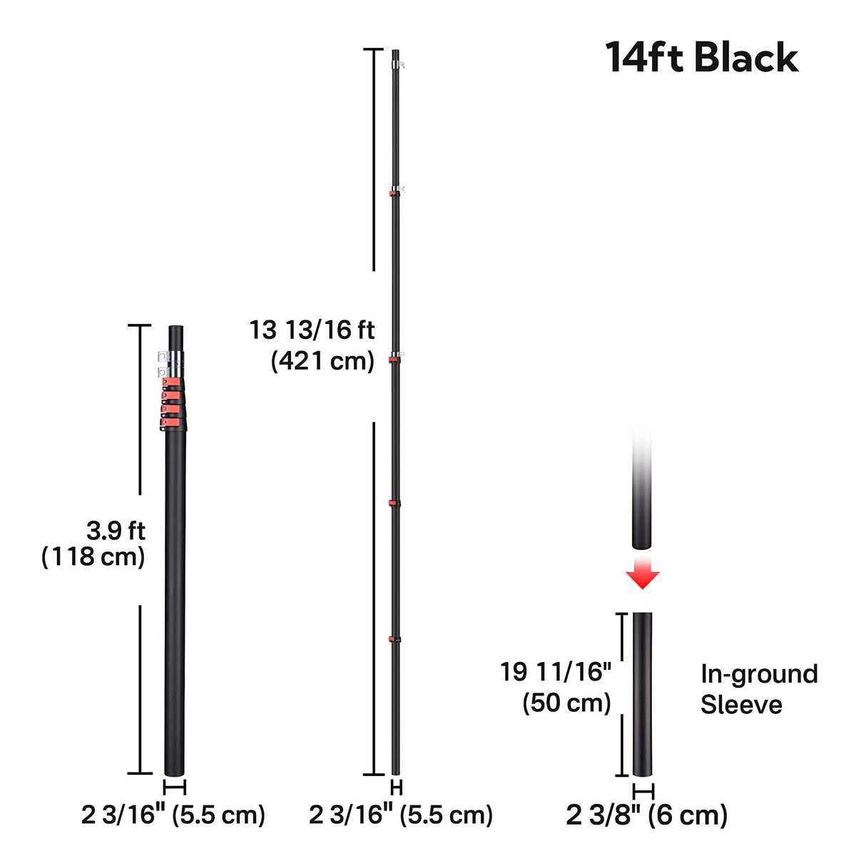 Yescom Telescoping Antenna Mast for Starlink Gen3 to V5, RV