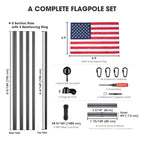 Yescom Bravery Plus 10Gauge All-Aluminum Flagpole Kit 30ft