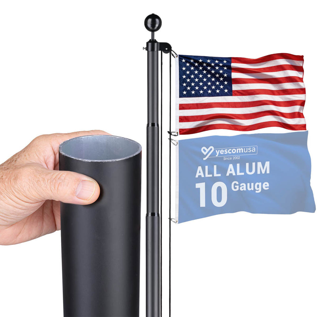 Yescom Bravery Plus 10Gauge All-Aluminum Flagpole Kit 30ft