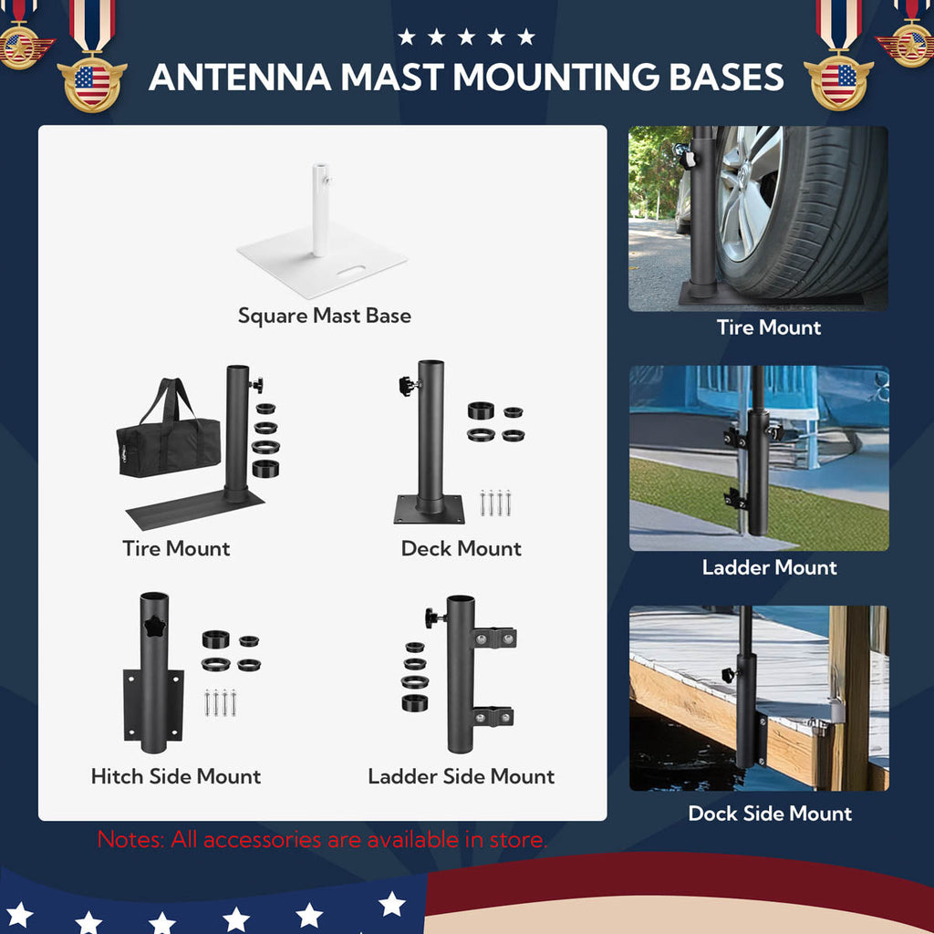 Yescom Telescopic Antenna Mast & Ladder Mount for Starlink Mini