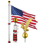 Yescom EZ GO Telescopic Flagpole with Regal Eagle