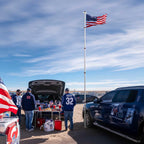 Yescom EZ GO Telescopic Flagpole with Light & Tire Mount
