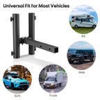 Yescom Hitch Mount Dual Flag Pole Holder for 1 9/16" Receiver(1"-2" Poles)