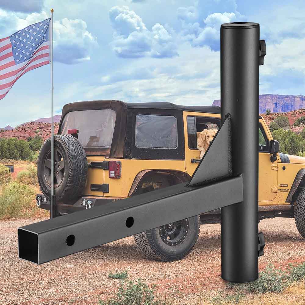 Yescom Hitch Mount Flag Pole Holder for 1 9/16" Receiver(1"-2" Poles)