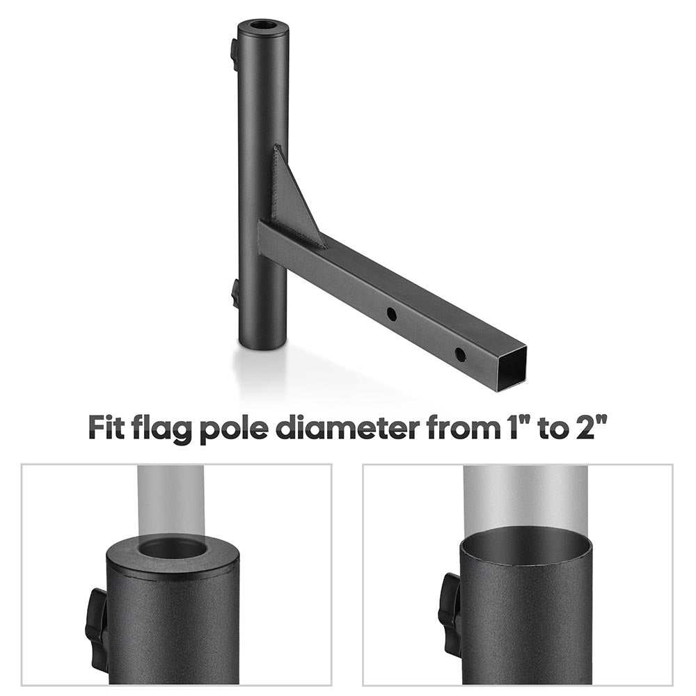 Yescom Hitch Mount Flag Pole Holder for 1 9/16" Receiver(1"-2" Poles)