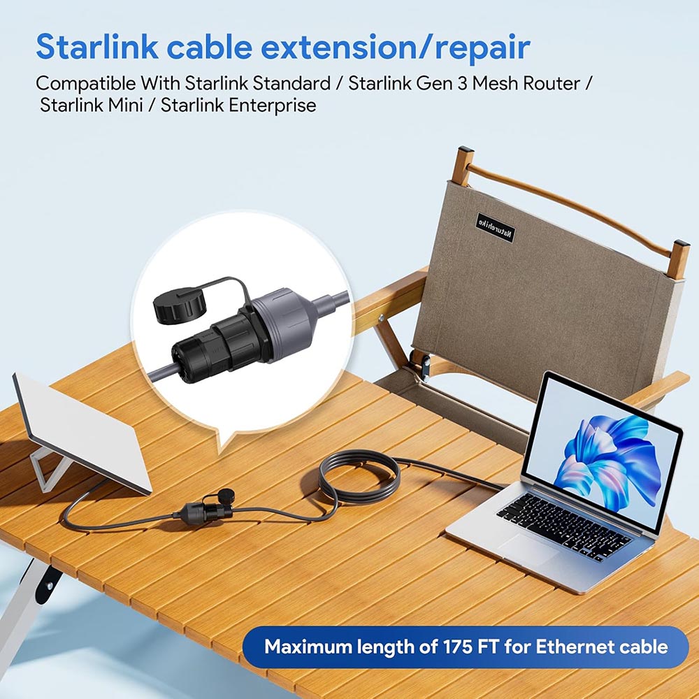 Yescom Starlink Ethernet Adapter Gen 3 Extension SPX to RJ45 2pcs