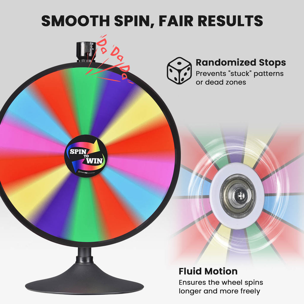 WinSpin 24" 14 Slot Floor Stand Color Clicker Dry Erase Prize Wheel