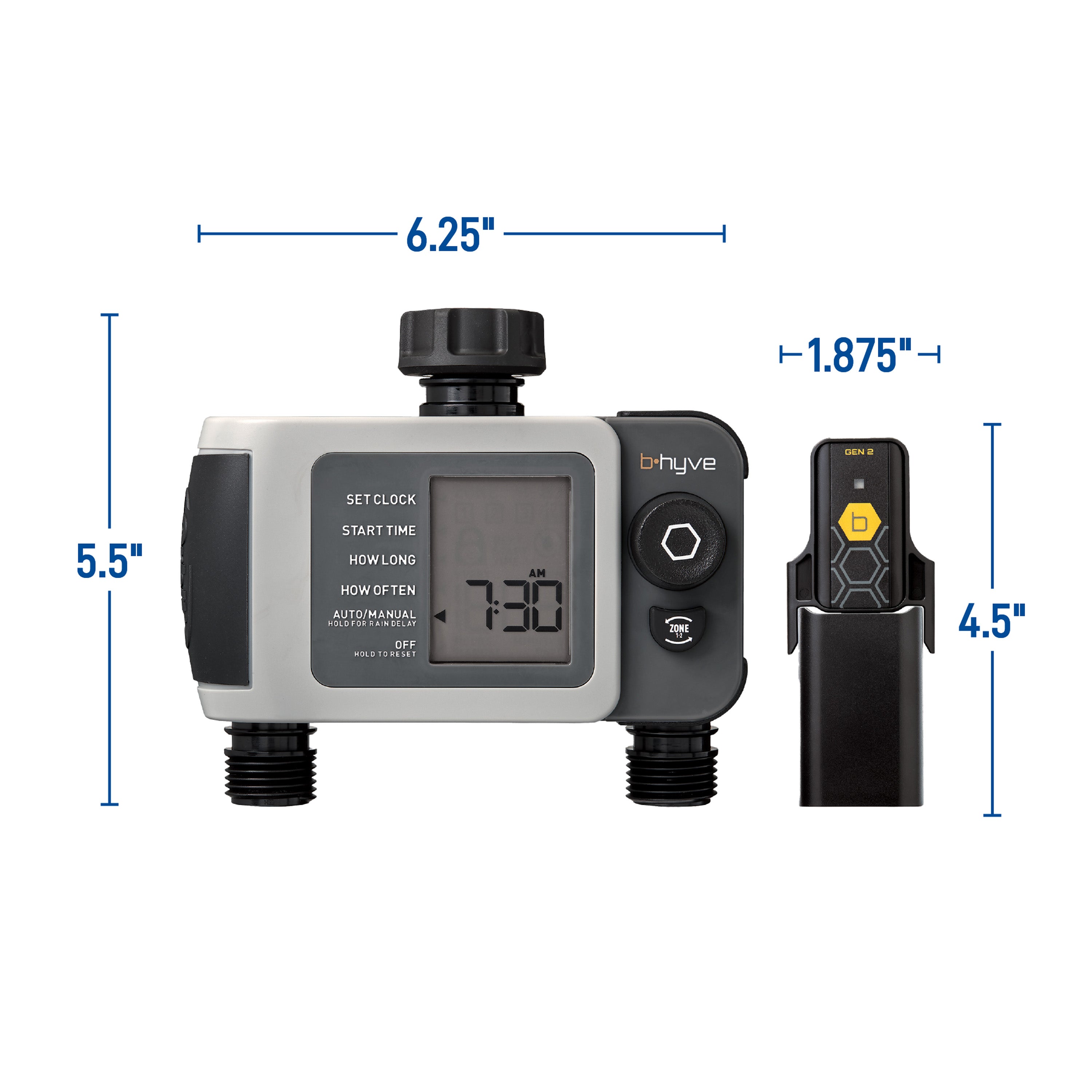 B-hyve XD Bluetooth 4-Outlet Hose Faucet Timer w/Hub 24639
