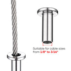 Yescom T316 Cable Railing Grommets for Level & Stair Posts 1/8"-3/16"